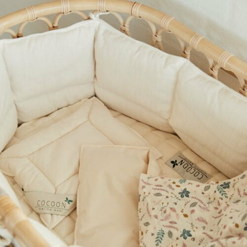 Kapok sengerand til babyseng 60×120, Soft Beige