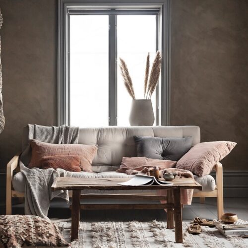 Grab Sovesofa Fra Karup Design i Massiv FSC Fyrretræ | Japandi | Sofa: 204x90x93 cm | Madras: 130x190 cm