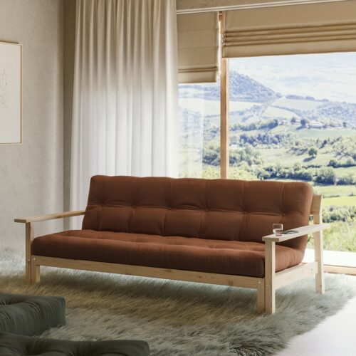 Unwind Sovesofa Fra Karup Design i Massiv FSC Fyrretræ | Japandi | Sofa: 218x92x76 cm | Madras: 130x190 cm