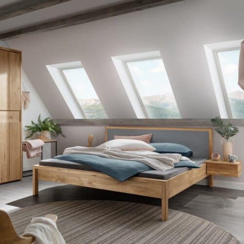 Raw Oak Snedker Sengeramme i Massiv FSC Egetræ & Uld ♻✔❤