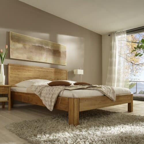 High End Square Snedker Sengeramme i Massiv Egetræ fra Raw Sleep