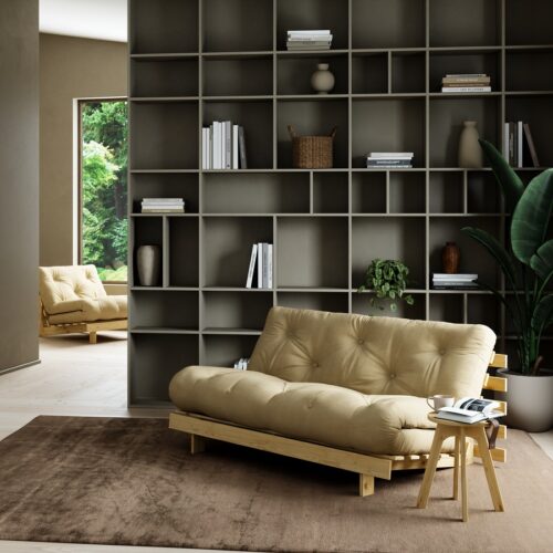 Roots 160 Sovesofa fra Karup Design i Massiv FSC Fyrretræ | Japandi | Sofa: 160x105x85 cm | Madras: 160x200 cm