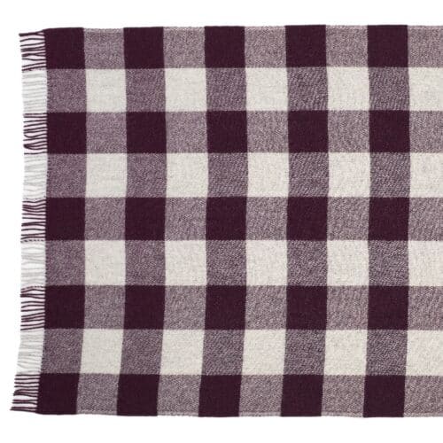 PEPITA Plaid fra Arctic | Plum | 100% Uld