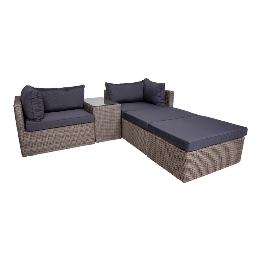 Rossi Lounge Sofasæt i Kubugrå Rattan & Mørkegrå Hynder fra House Nordic - Billede 8