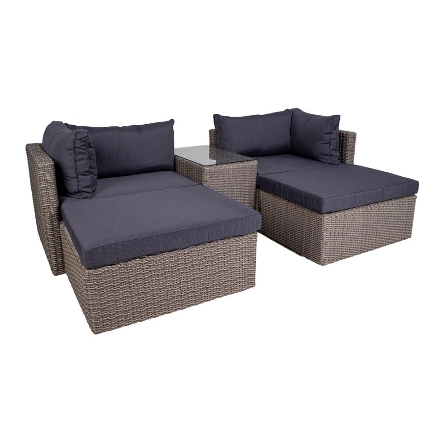 Rossi Lounge Sofasæt i Kubugrå Rattan & Mørkegrå Hynder fra House Nordic - Billede 5