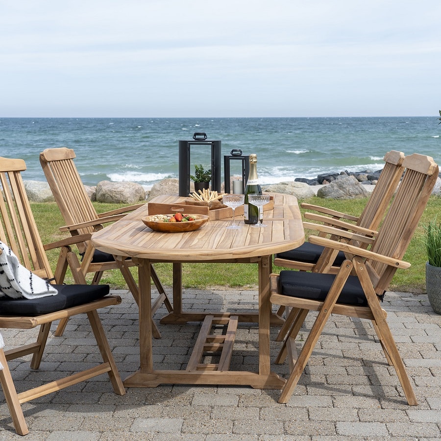 Salamanca Udtræks Havebord i Massiv Teaktræ fra House Nordic | 90x180/240x75cm