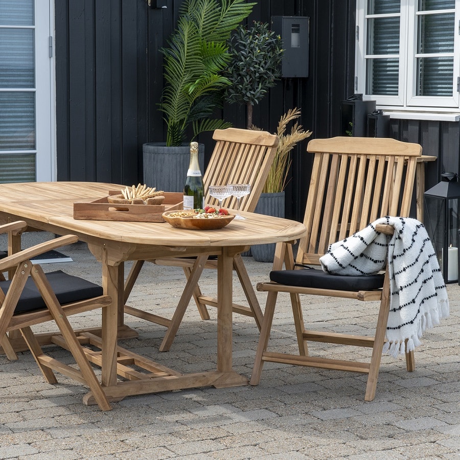 Salamanca Udtræks Havebord i Massiv Teaktræ fra House Nordic | 90x180/240x75cm - Billede 3