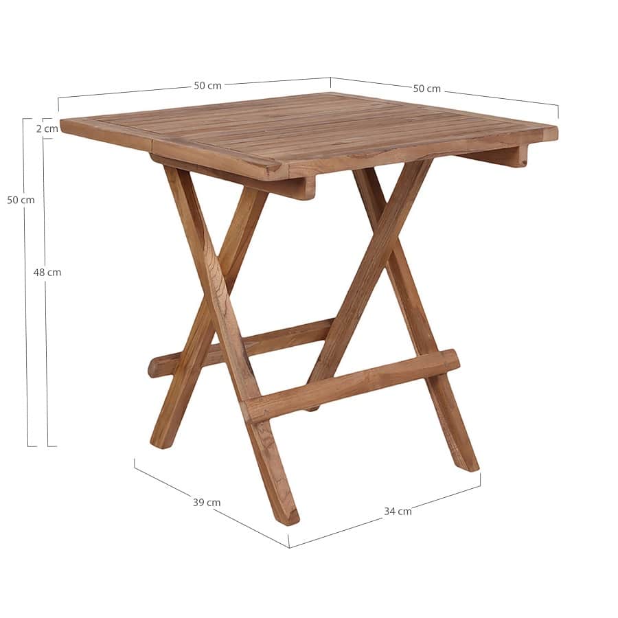 Bilbao Sidebord/Sofabord i Massiv Teaktræ fra House Nordic | 50x50x50cm - Billede 7