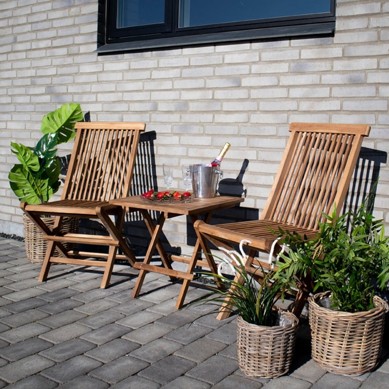 Bilbao Sidebord/Sofabord i Massiv Teaktræ fra House Nordic | 50x50x50cm