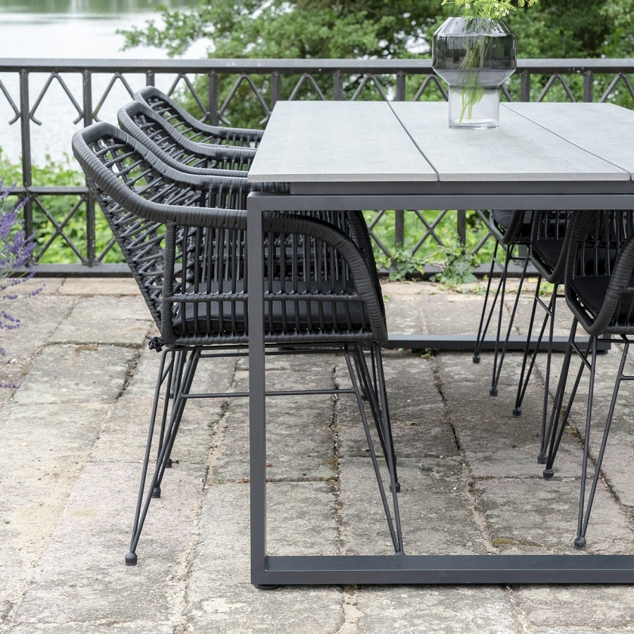Denver Havebord i Grå Nonwood med Sorte Aluminium Ben fra House Nordic | 210x100x75 cm - Billede 2