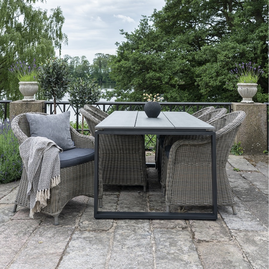 Denver Havebord i Grå Nonwood med Sorte Aluminium Ben fra House Nordic | 210x100x75 cm - Billede 3
