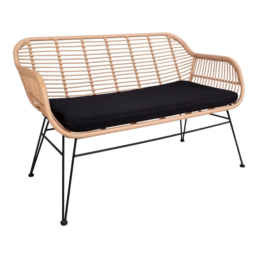 Trieste Sofa i Natur Rattan & Sort Stål fra House Nordic | Med Hynde - Billede 5