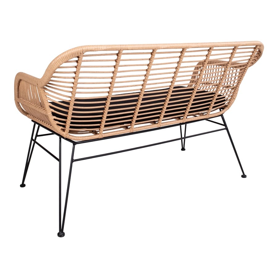 Trieste Sofa i Natur Rattan & Sort Stål fra House Nordic | Med Hynde - Billede 6