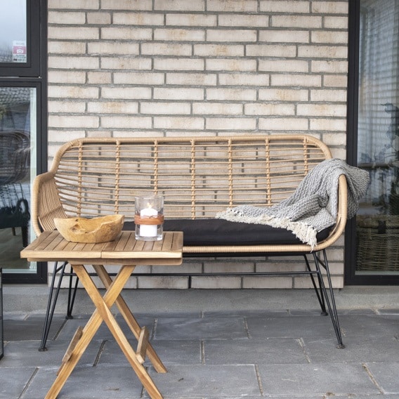 Trieste Sofa i Natur Rattan & Sort Stål fra House Nordic | Med Hynde - Billede 3