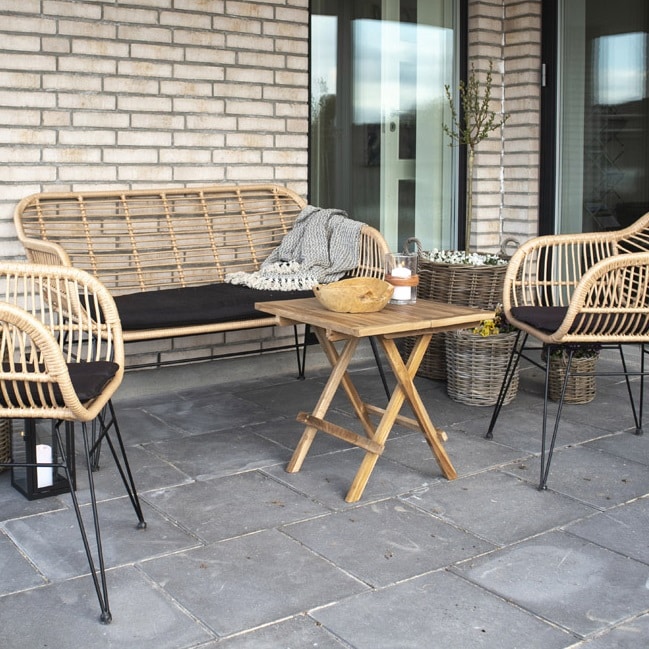 Trieste Sofa i Natur Rattan & Sort Stål fra House Nordic | Med Hynde - Billede 2