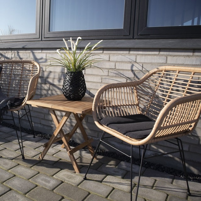 Trieste Stol i Natur Rattan & Sort Stål fra House Nordic | med Hynde - Billede 5