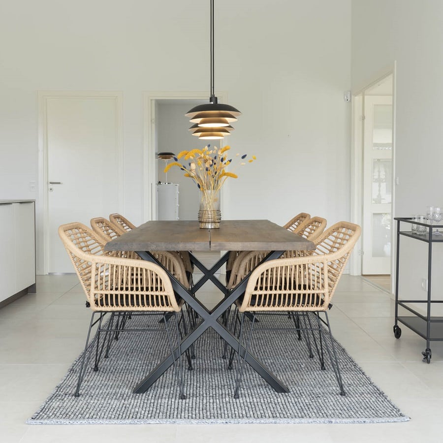 Trieste Stol i Natur Rattan & Sort Stål fra House Nordic | med Hynde - Billede 3