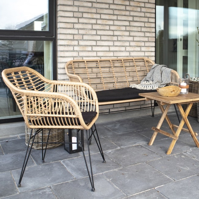 Trieste Stol i Natur Rattan & Sort Stål fra House Nordic | med Hynde - Billede 6