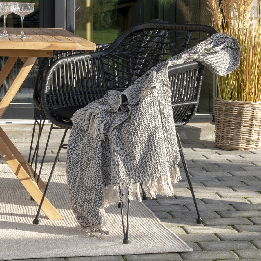 Trieste Stol i Sort Rattan & Sort Stål fra House Nordic | med Hynde - Billede 4