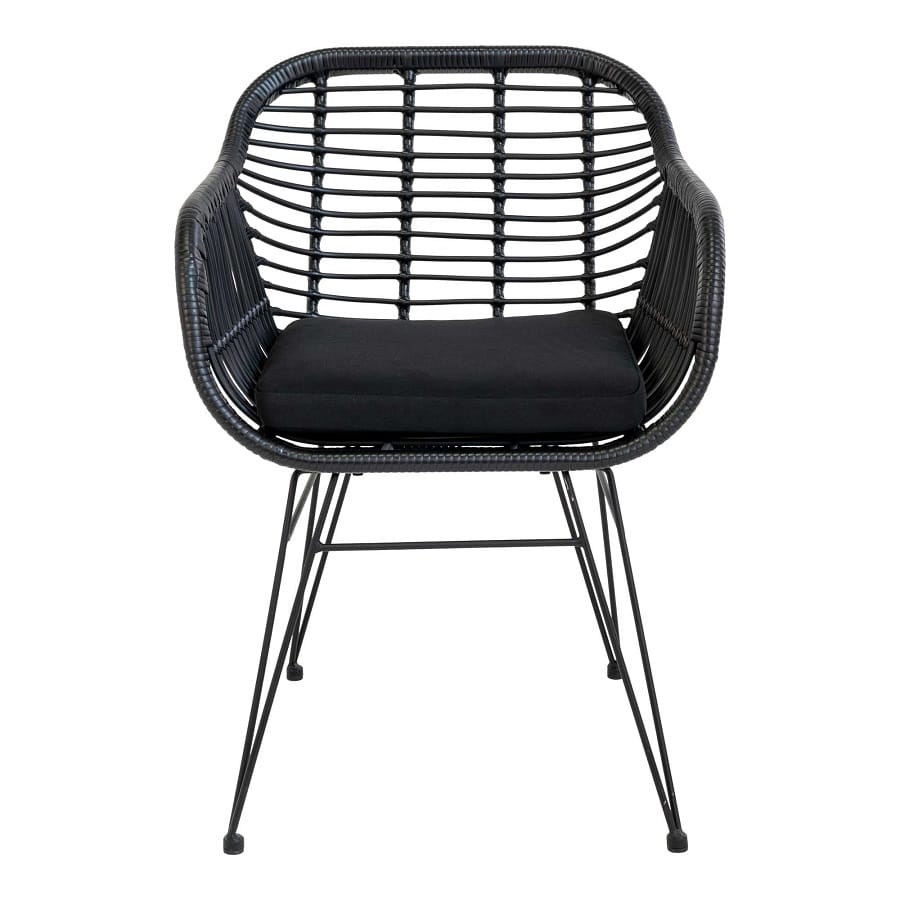 Trieste Stol i Sort Rattan & Sort Stål fra House Nordic | med Hynde - Billede 6