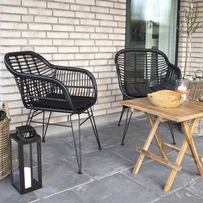 Trieste Stol i Sort Rattan & Sort Stål fra House Nordic | med Hynde - Billede 5