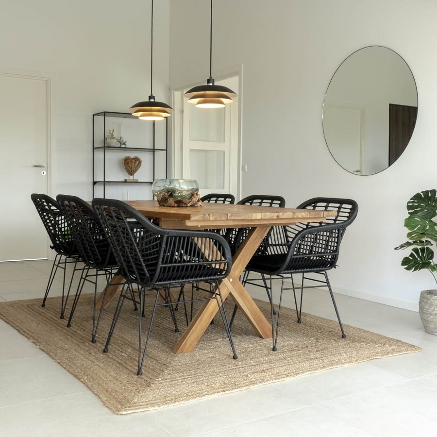 Trieste Stol i Sort Rattan & Sort Stål fra House Nordic | med Hynde - Billede 2