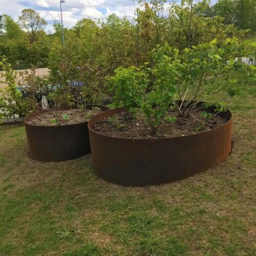 Rundt højbed i 3mm Cortenstål fra Raw Garden | Ø95cm