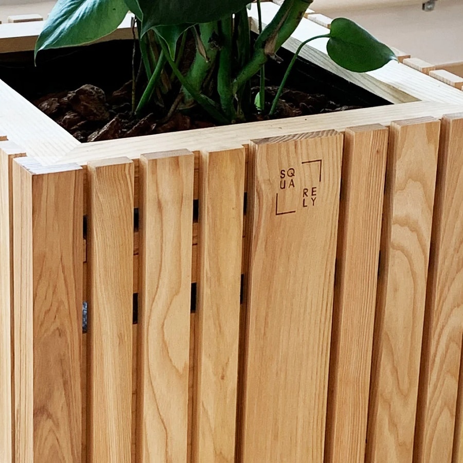 GrowBig Plantekasse fra SQUARELY i Naturolieret Asketræ | 45x45x52cm - Billede 4