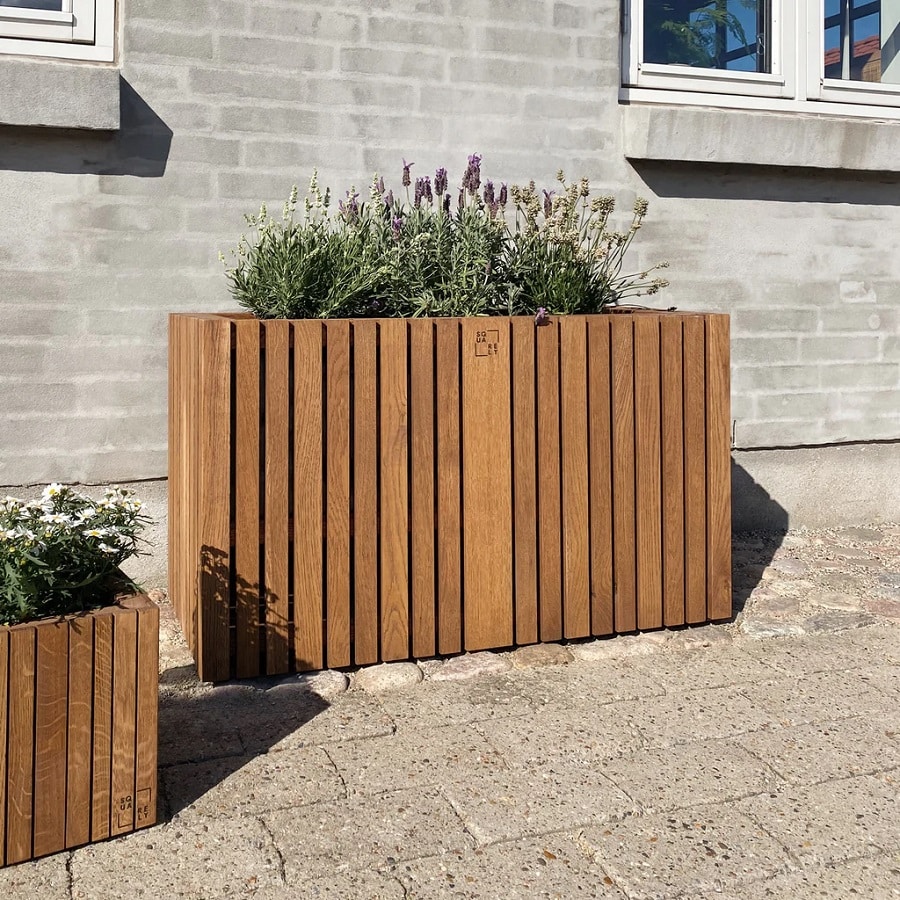 GrowLarge Plantekasse fra SQUARELY i Mørk Olieret Egetræ | 90x45x52cm
