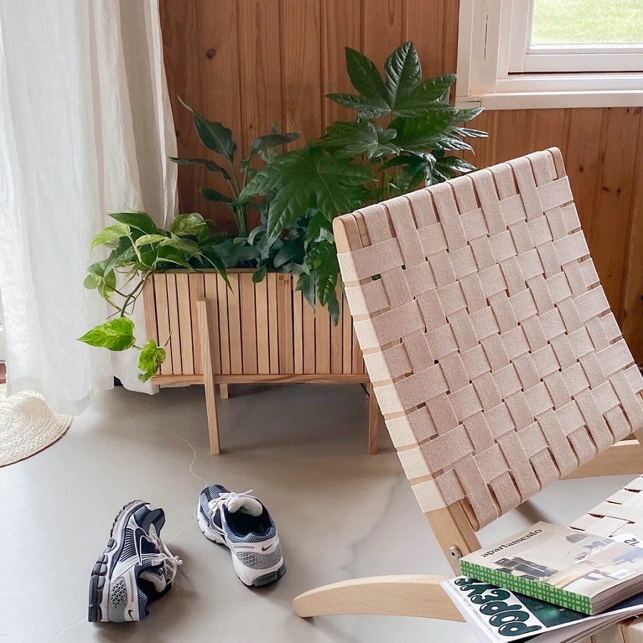 GrowWide + StandWide Plantekasse Inkl. Stativ fra SQUARELY i Naturolieret Asketræ - Billede 4