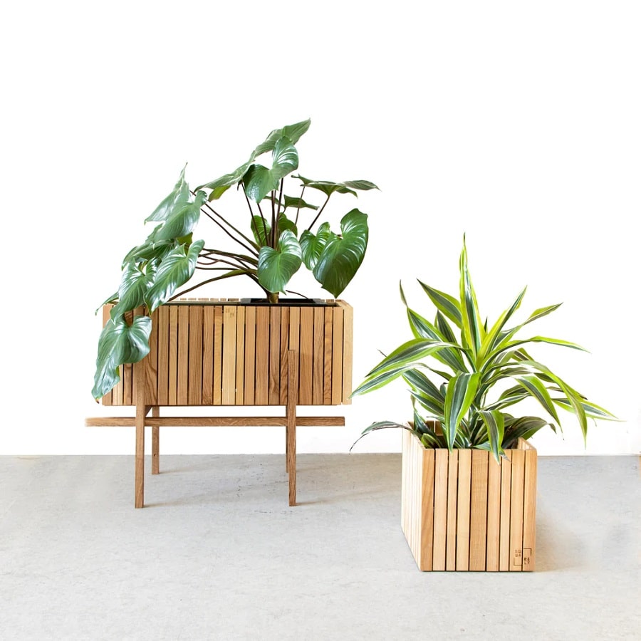 GrowWide Plantekasse fra SQUARELY i Naturolieret Asketræ | 60x22x24cm - Billede 5