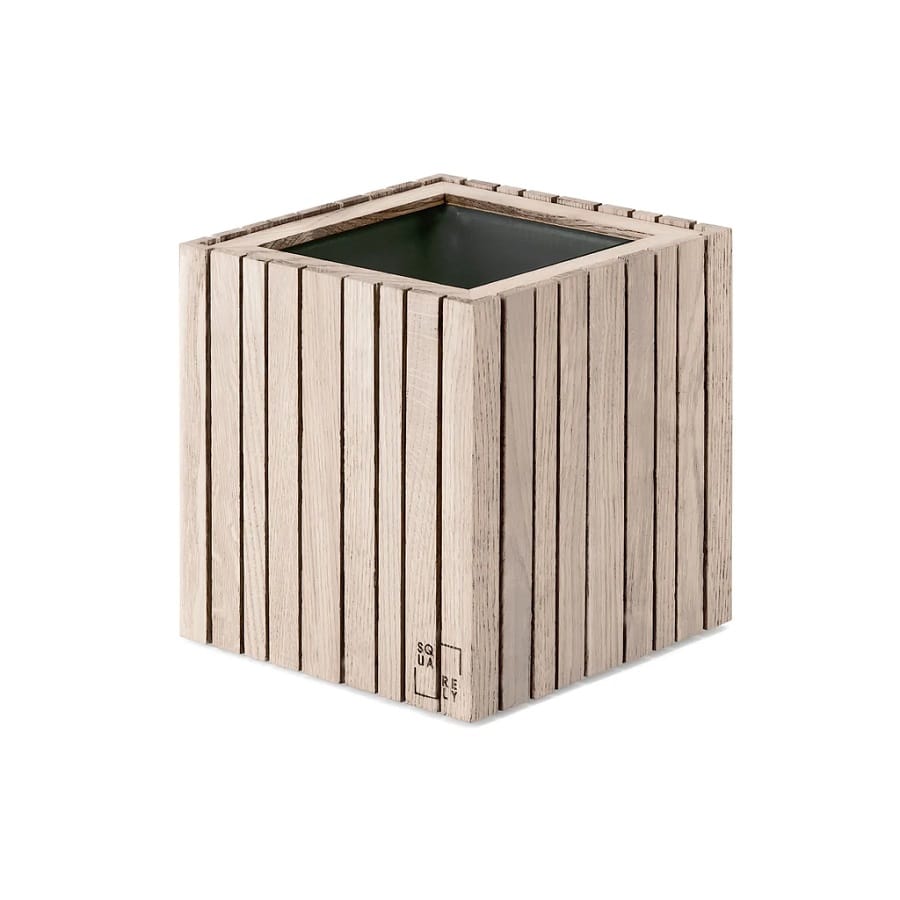 GrowOn Plantekasse fra SQUARELY i Ubehandlet Egetræ | 22x22x24cm - Billede 2