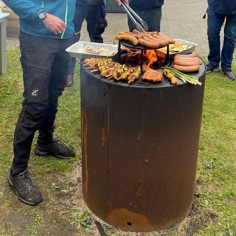 Bålgrill i 3mm Cortenstål med Kulstof Stegeflader fra Raw Garden | Ø74cm - Billede 2