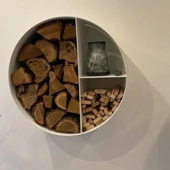 Væghængt Brændeskjul i Hvidmalet Cortenstål fra Raw Garden - Billede 3