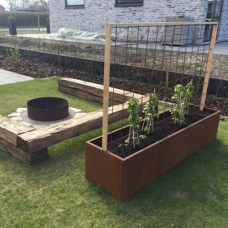 Firkantet højbed i 4mm Cortenstål fra Raw Garden | H50cm - Billede 12