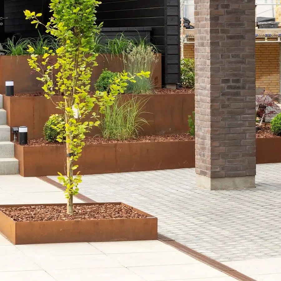 Firkantet højbed i 3mm Cortenstål fra Raw Garden | H30cm - Billede 2