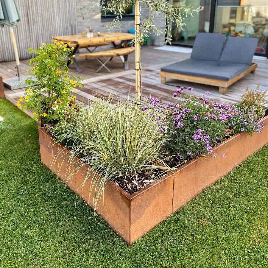 Firkantet højbed i 4mm Cortenstål fra Raw Garden | H50cm - Billede 13
