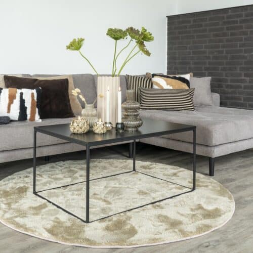 Vita Sofabord med sort spånbordplade & sort stål stel fra House Nordic | H45xL60xB90