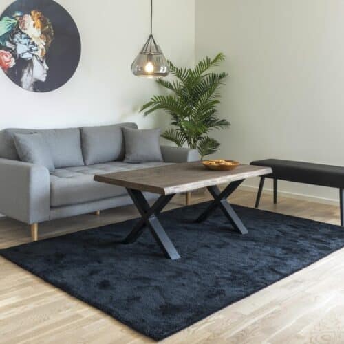 Toulon sofabord i smoked olieret massiv egetræ med sorte stål ben fra House Nordic | H50 x70 x120