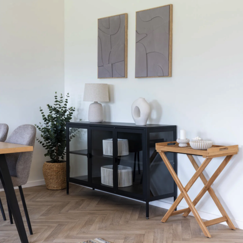 Brisbane Skænk, sort med glaslåger fra House Nordic