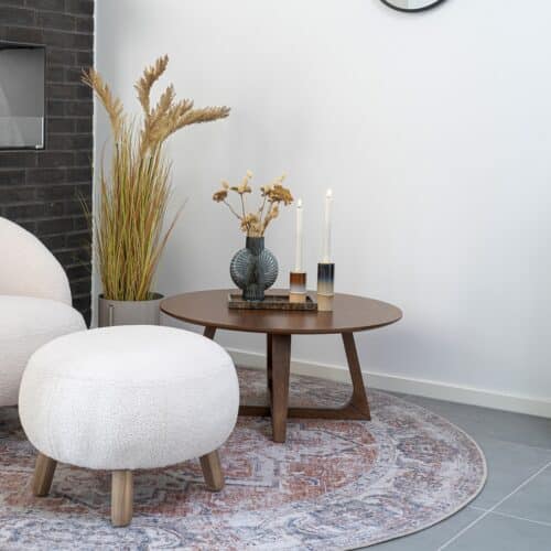 Hellerup sofabord i finerret Valnødtræ fra House Nordic | H36 Ø75 cm