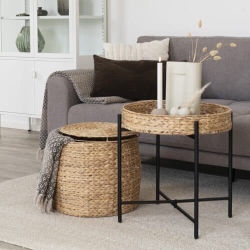 Delia hjørnebord i natur vandhyacinth fra House Nordic | H34 Ø43 cm