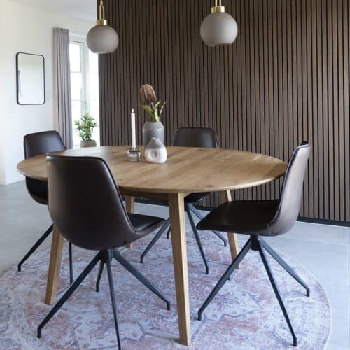 Metz Spisebord i Naturolieret Massiv Egetræ Fra House Nordic | Ø118x118-158x75 cm