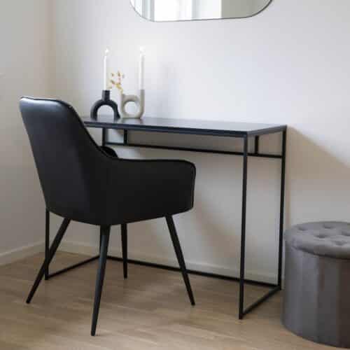 Vita skrivebord i sort Stål med sort spånplade fra House Nordic | 100 x45 x75 cm