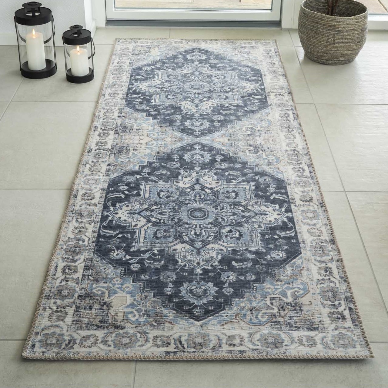 Havana rektanglet blå tæppe Fra House Nordic | 80x200 cm - Billede 3