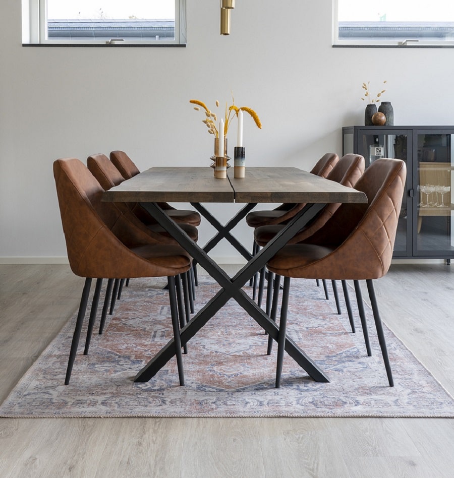 Havana tæppe orange/blå i Fra House Nordic | 160x230 cm - Billede 4