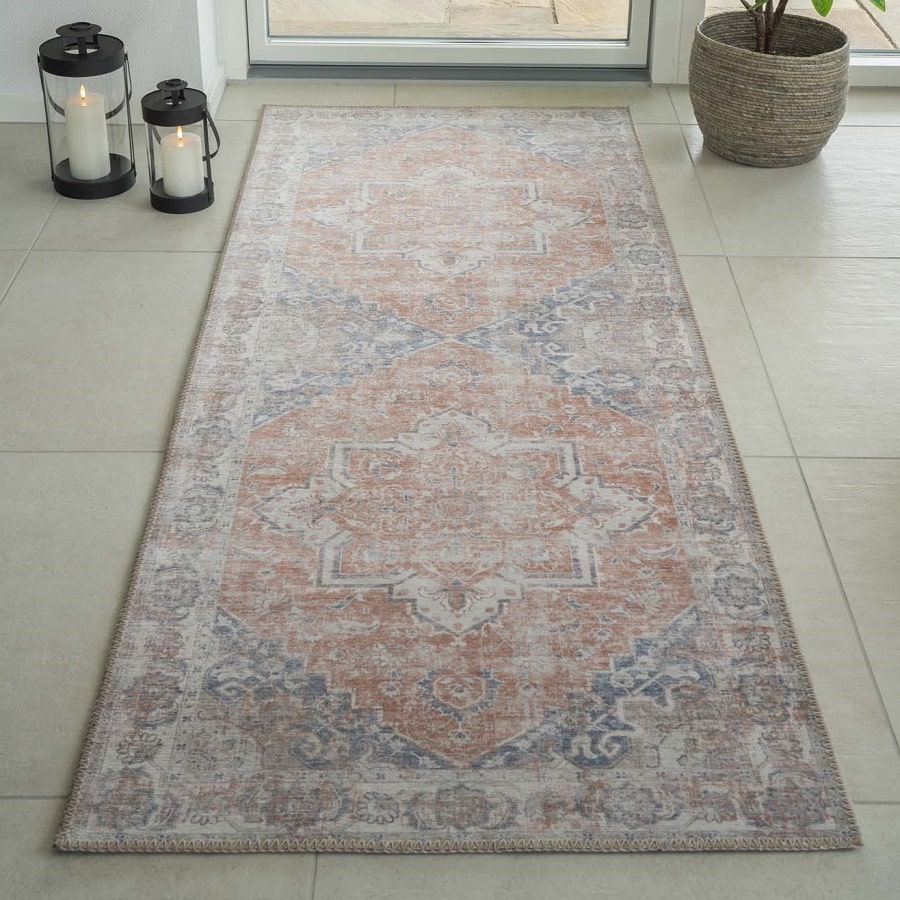 Havana rektanglet orange/blå løber Fra House Nordic | 80x200 cm - Billede 3