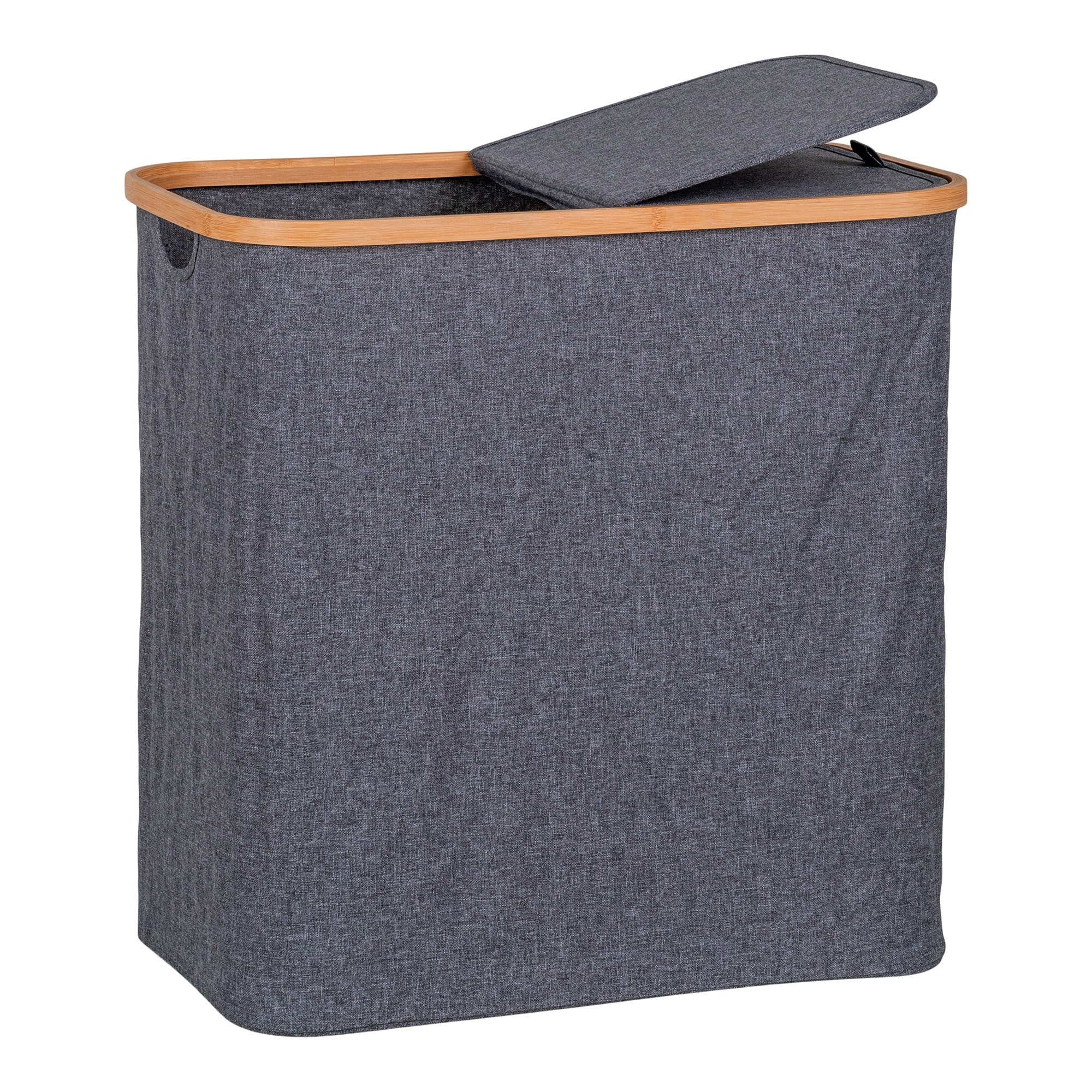 Noto vasketøjskurv i Bambus og Mørkegrå Stof fra House Nordic | 54x33x54 cm - Billede 2