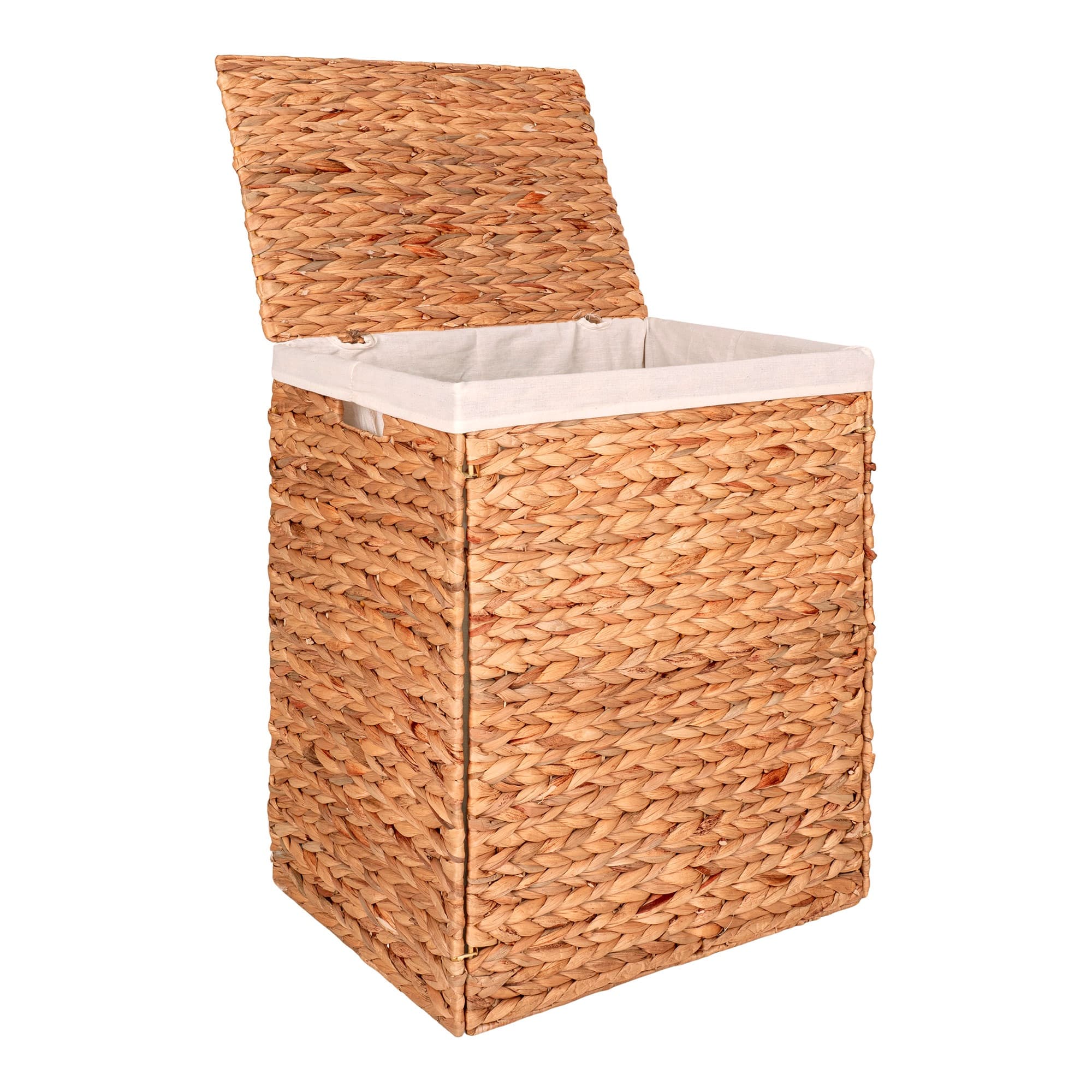 Passo vasketøjskurv i flettet Vandhyacint, bomuld og polyester fra House Nordic | 43x32x55 cm - Billede 2