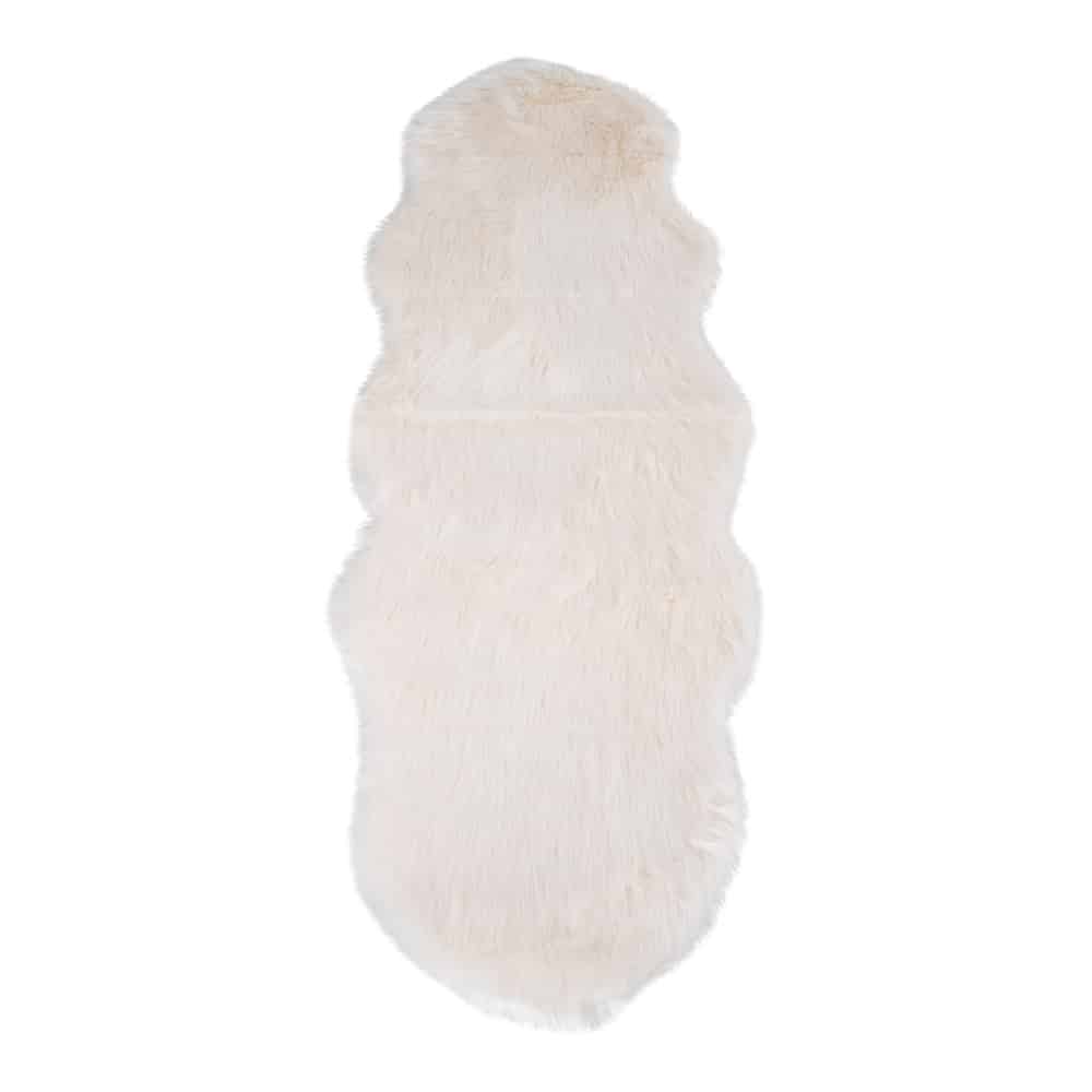 Lammeskindshynde i imiteret hvid polyester Fra House Nordic | 60x180 - Billede 3